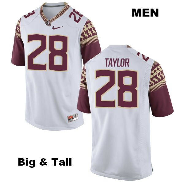 Men's NCAA Nike Florida State Seminoles #28 Levonta Taylor College Big & Tall White Stitched Authentic Football Jersey IRO0369MI